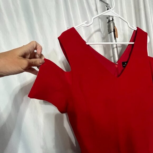 Worthington Red Cold-Shoulder Sheath Dress Women’s Size 14 - Picture 7 of 9